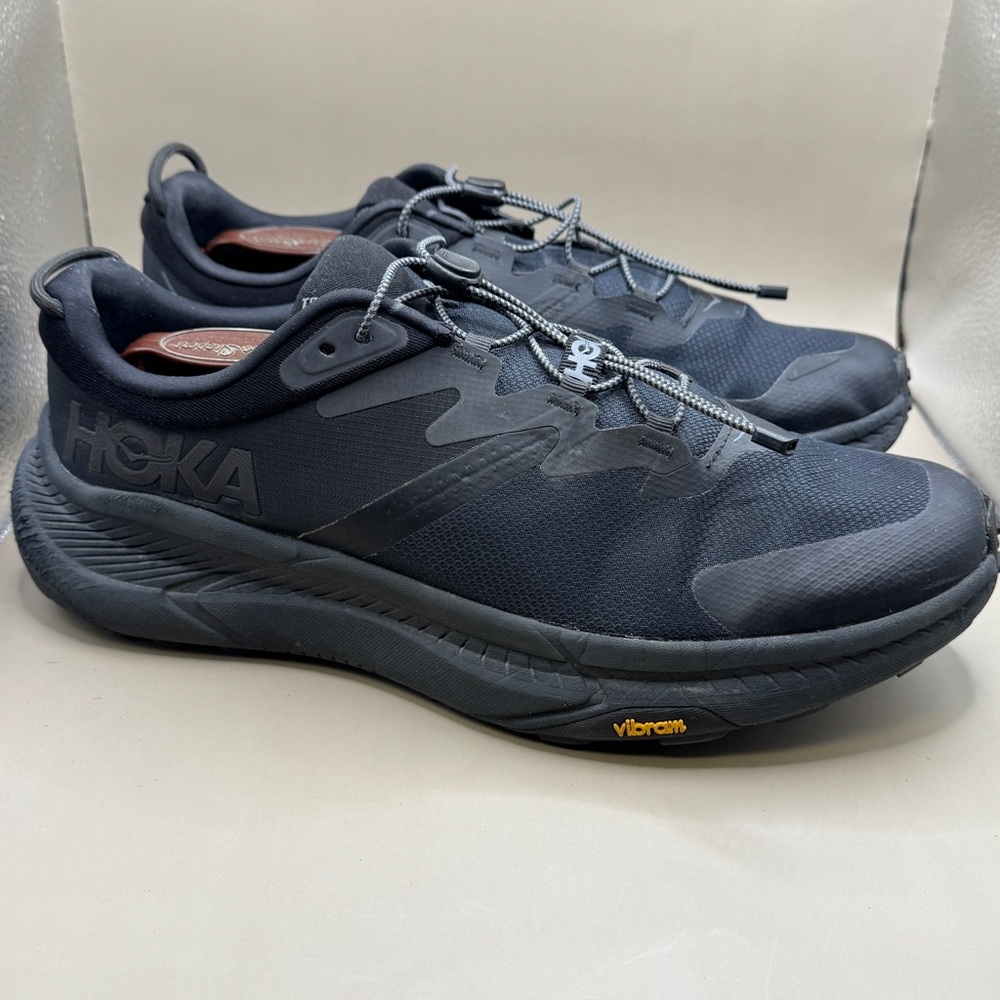 HOKA Transport Running Shoe Mens 12.5D Black Lace Up Sneakers 1123153